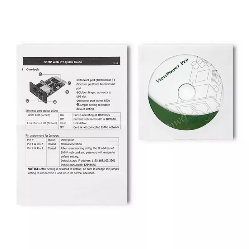 SNMP-moodul QOLTEC 50389 katkematu toiteallika jaoks