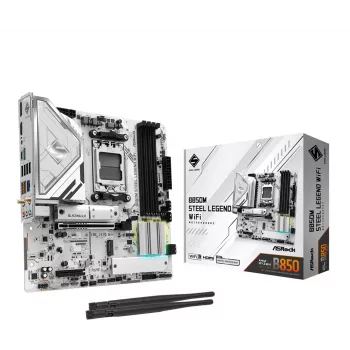 Emaplaat ASRock B850M Steel Legend WiFi — AMD B850, Socket AM5, microATX, DDR5, 4 DIMM, Wi‑Fi 7, 2.5Gb LAN