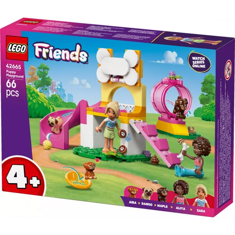 Konstruktsioonilelu LEGO Friends Puppy Playground komplekt 42665, 66 osa, 2 minifiguuri, vanus 4+