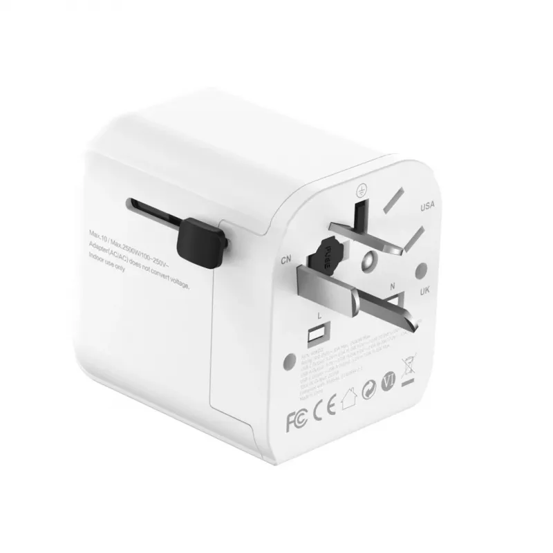 Reisiadapter GEMBIRD TPA-EU1A1C20-01-W 20W, USB-A 18W + USB-C 20W, Schuko pistikupesa, sisend 100–250V