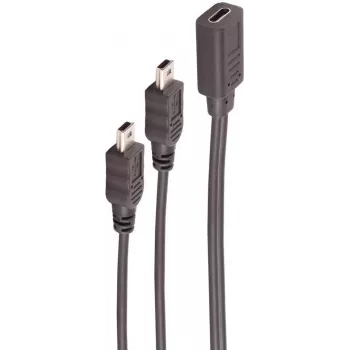 USB-kaabel ShiverPeaks BS13-20022 0,3m USB C Mini-USB B Must
