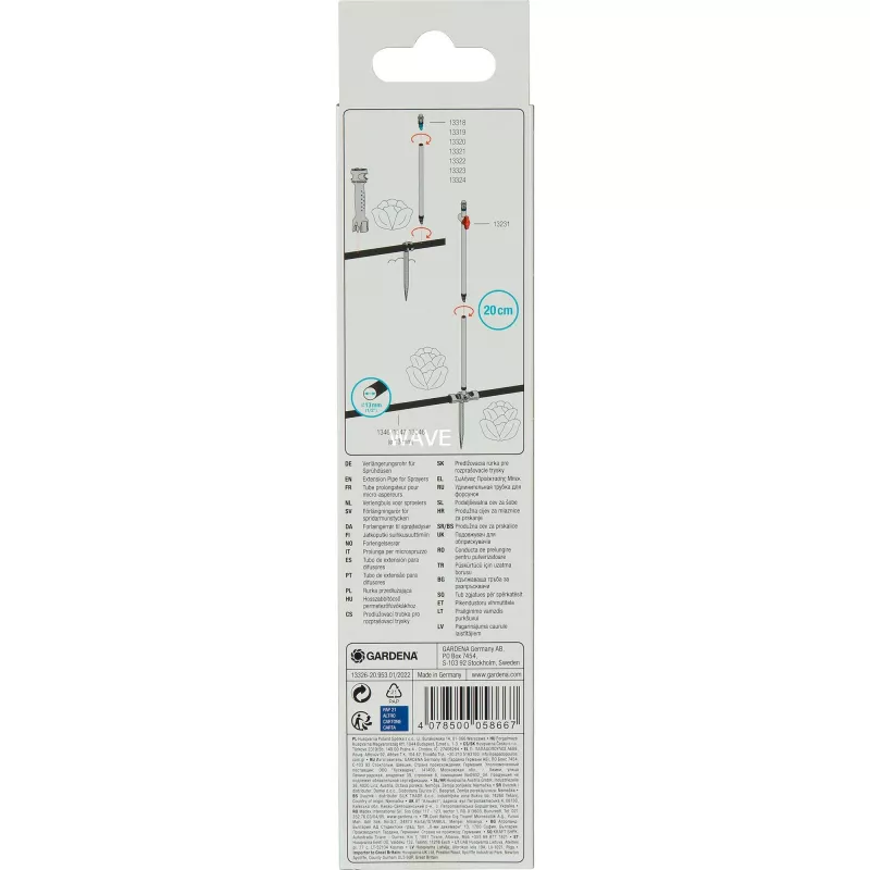 Niisutussüsteemi osa Gardena 13326-20 Plastik Must 200mm 5 tk