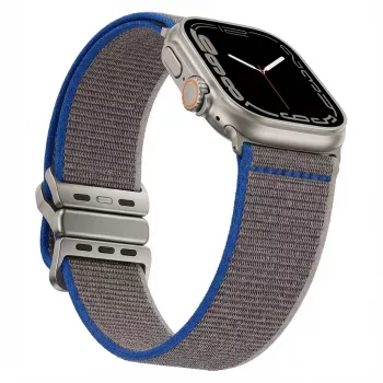 GUAN Premium käepael Apple Watchile 42/44/45/46/49 mm — hallikassinine ühildub seeriatega 1–3