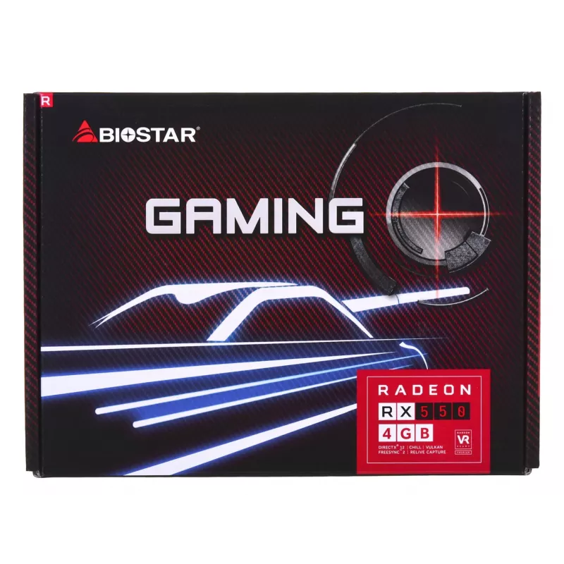 Graafikakaart BIOSTAR Radeon RX 550 4 GB GDDR5, 1100 MHz GPU, 6000 MHz mälu, 128-bit, PCIe 3.0, ühe ventilaatoriga