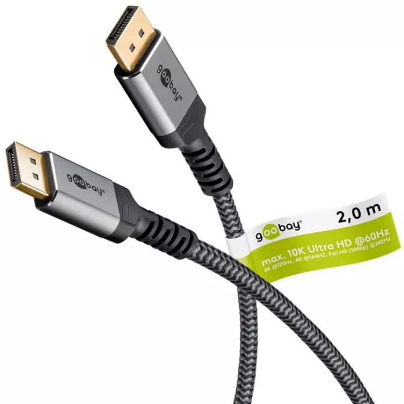 Goobay DisplayPort-kaabel 2.0/2.1, 80 Gbit/s | 75685 | DisplayPort to DisplayPort