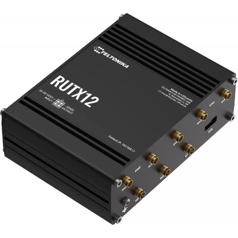 Teltonika RUTX12DUAL LTE CAT 6 tööstuslik mobiilruuter