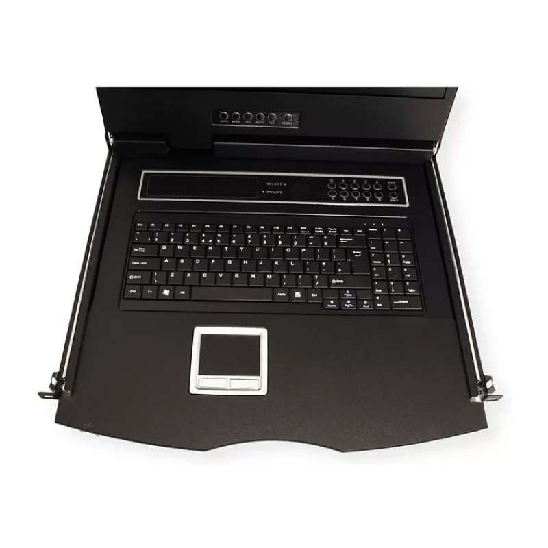 Rack-konsool VALUE 26.99.0123, 17-tolline (43,2 cm) LCD, 1280×1024, 1U, prantsuse klaviatuur, must