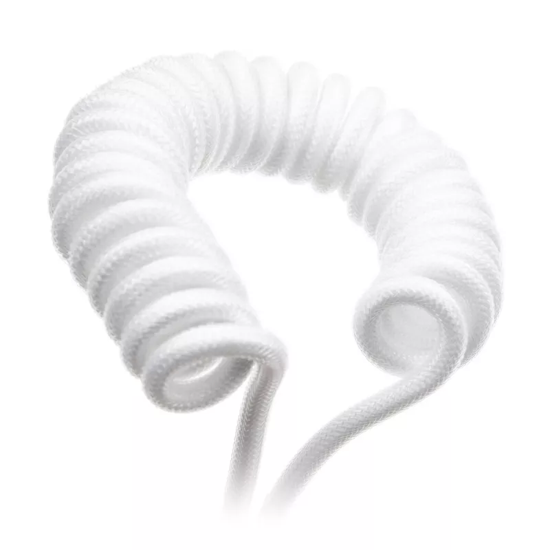 Spiraalne USB-kaabel Ducky Valge Edition DACOC2-WHT1, eemaldatav, valge spiraaldisain