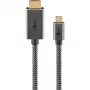 USB-punutud adapterkaabel, USB-C-pistik > HDMI-pistik, 4K / 60 Hz (must/hõbedane, 2 m)