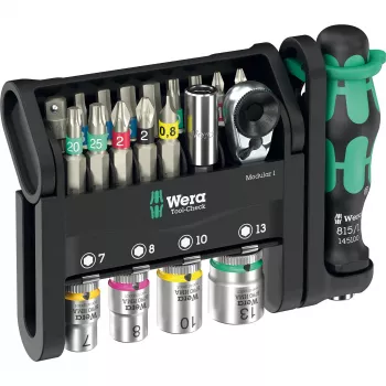 Tool-Check Modular 1, Bit-Satz schwarz/grün, 21-teilig, inkl. 1/4 Bit-Ratsche