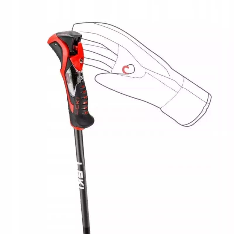 Suusakepid Leki 3D AIRFOIL must/punane 120 cm