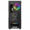 Arvutikorpus SAVIO Noctis Flow RGB — Kuubik, ATX/Mini-ITX, 3x 120 mm esiventilaatorit, karastatud klaasist külg, max GPU 35 cm