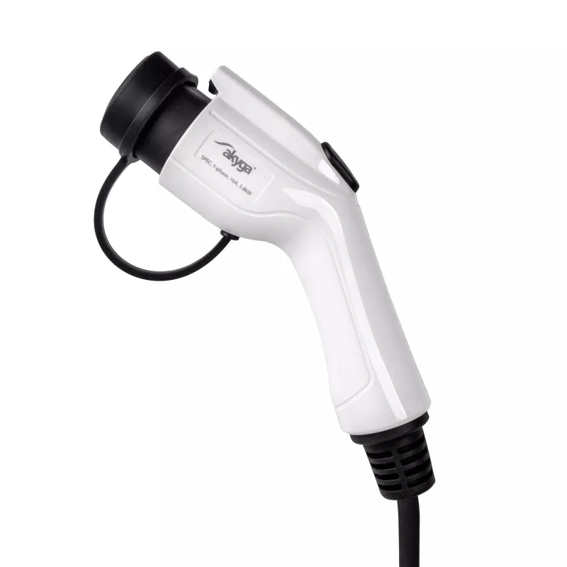 Akyga AK-EC-24 kaasaskantav elektriauto laadija, GB/T, CEE 5-kontaktiline pistik, kolmefaasiline, 32 A, 22 kW, LCD, 5 m