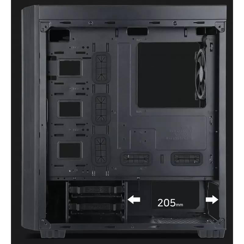 Gembird Fornax K500 ATX arvutikorpus, Midi Tower, must