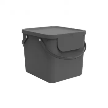 Rotho Albula ristkülikukujuline plastikust jäätmemahuti 40 L, antratsiit, tehnopolümeer, 400×358×340 mm