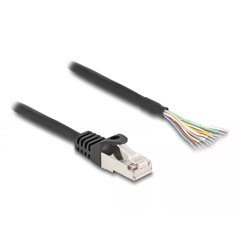 DeLOCK kaabel RJ50 isane avatud juhtmeotstele S/FTP 0,25 m must