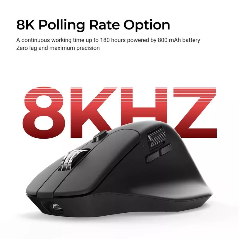 Hiir Keychron M6 Paremakäeline Universaalne — Optiline, RF-juhtmevaba + Bluetooth + USB-C, 30000 DPI, Must