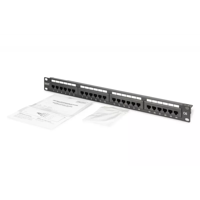 Digitus CAT 6 patch panel, varjestamata DN-91624U-CR