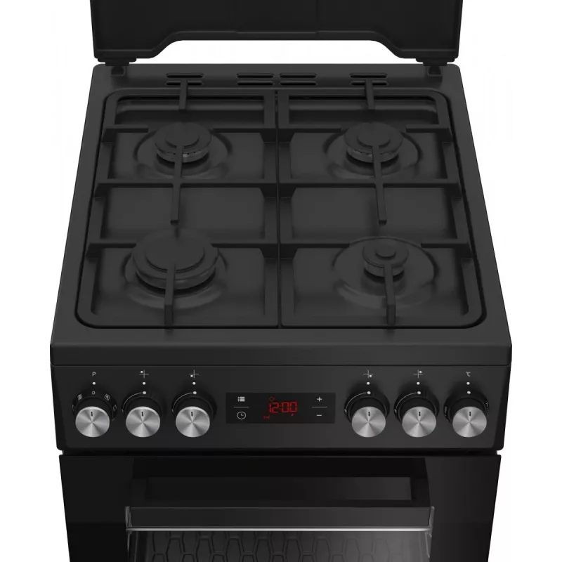 Eraldiseisev pliit BEKO FSM52331DBDS, gaasipliit 4 põletiga (2900/2000/2000/1000 W), elektriahi 60 L, 60 cm, energiaklass A, must
