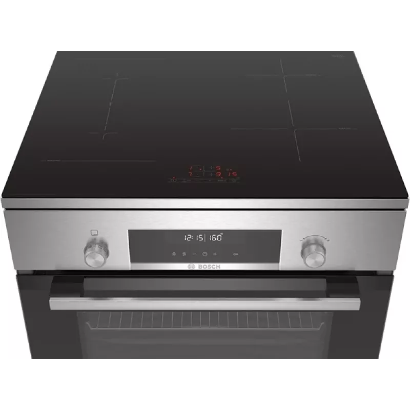Bosch pliit HLS79Y351U Series 6, pliidiplaadi tüüp: induktsioon, ahju tüüp: elektriline, roostevaba teras, laius 60 cm, grillimine, LCD, 63 L, sügavus 60 cm