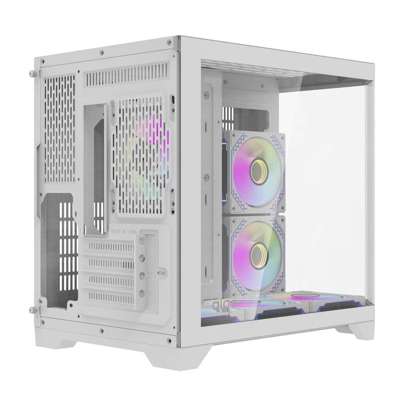 Darflash FT418 arvutikorpus + 6 aRGB ventilaatorit (valge)