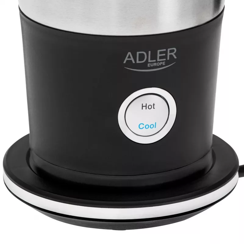 Automaatne piimavahustaja Adler AD 4497 — roostevaba teras, 600W, vaht 120 ml / soe 300 ml, kuum ja külm