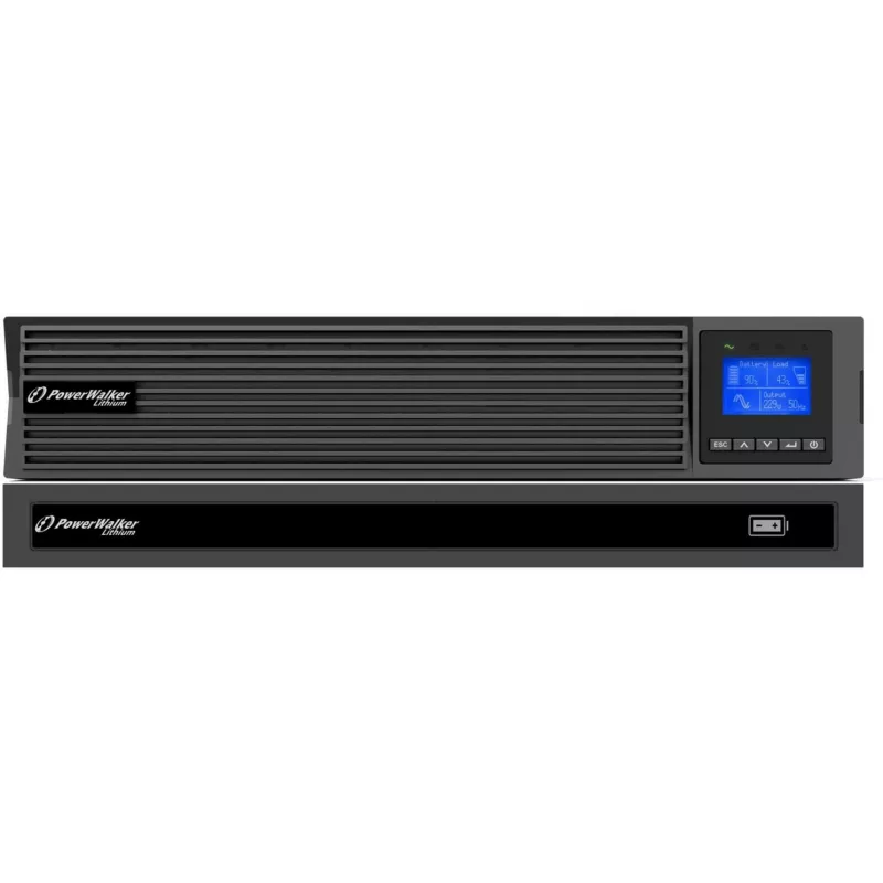 Rack UPS PowerWalker VFI 1500 LICR IOT PF1 on-line 1500 VA, 8× IEC C13, USB-B, RS-232, LCD, 2U
