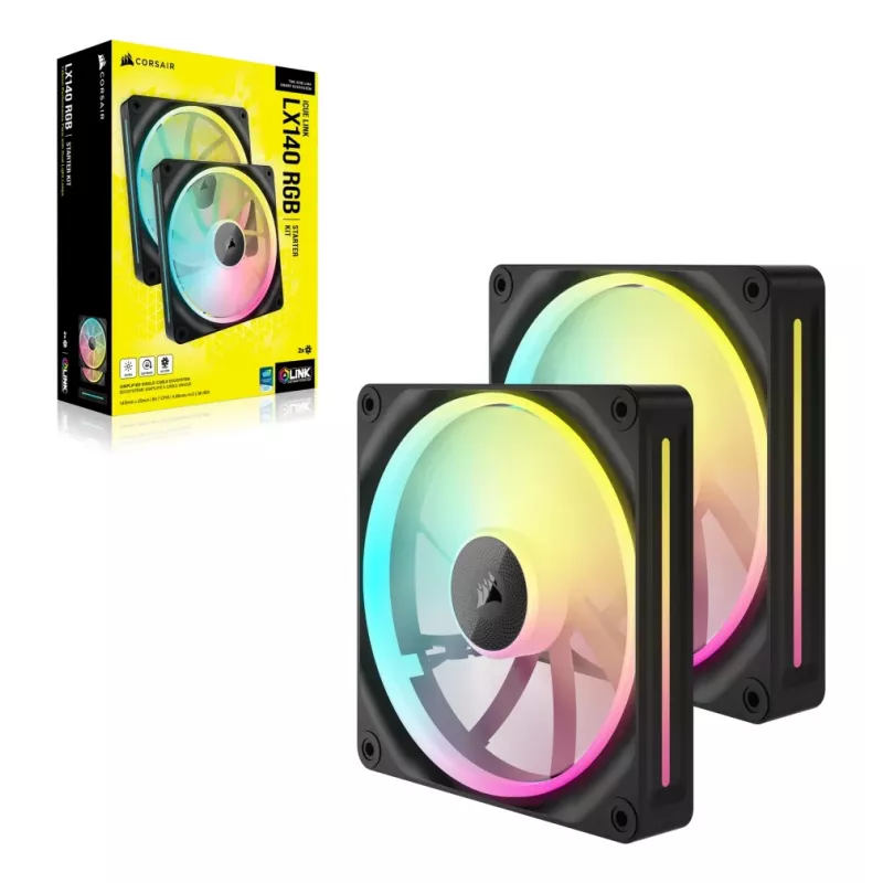 CORSAIR iCUE Link LX140 ARGB 140mm Case Fans - 2 Pack, Must