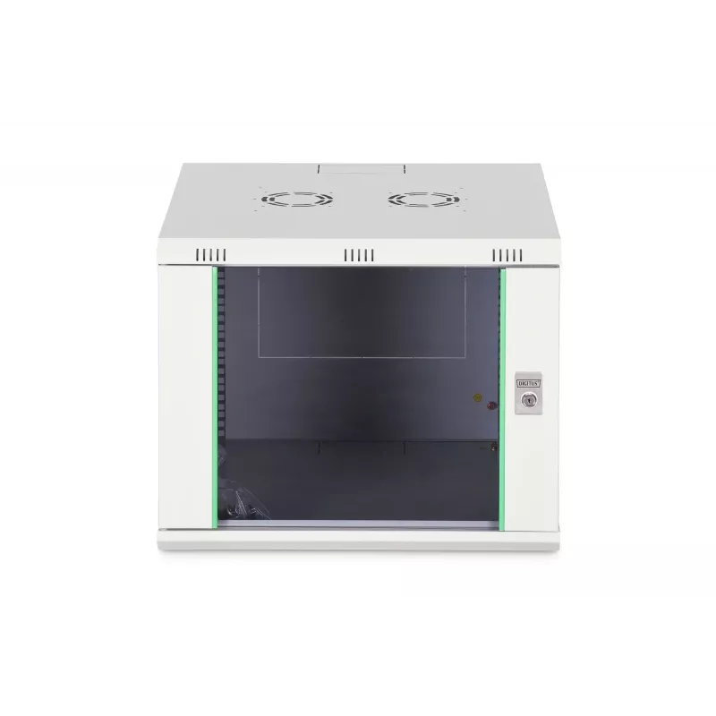 Seinale kinnitatav 19-tolline riiulikapp DIGITUS Dynamic-N DN-37106 — 9U, 600x600 mm, IP20, võtmelukk