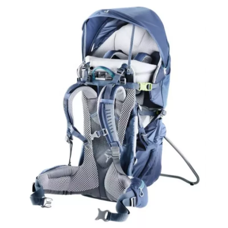 Beebikandur-seljakott Deuter Kid Comfort Pro, sinine, polüamiid, max 22 kg, päikesevari, küljetasku