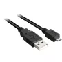 USB 2.0 kaabel, USB-A pistik > Micro-USB pistik must, 0,5 meetrit, topeltvarjestusega
