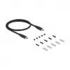 DELOCK USB-jaotur, 3-port 5 Gbps, RJ45 Gigabit PoE++ ja USB USB-C host, metallkorpus, 1,5 kV isolatsioon, must