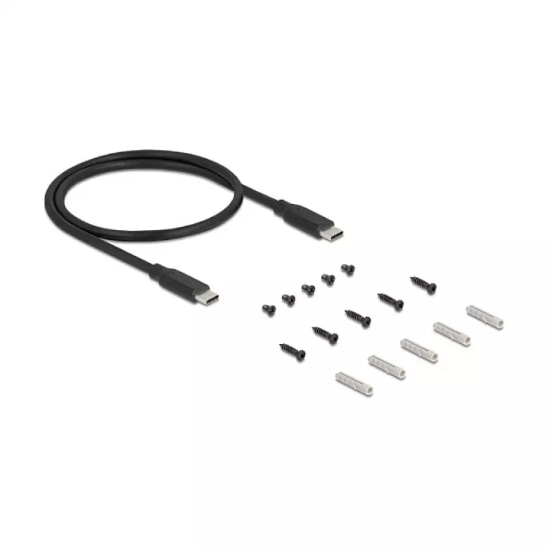 DELOCK USB-jaotur, 3-port 5 Gbps, RJ45 Gigabit PoE++ ja USB USB-C host, metallkorpus, 1,5 kV isolatsioon, must