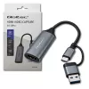 USB-C USB-A ja HDMI 4K 30Hz adapter QOLTEC alumiiniumkorpuses