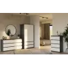 Rõivakapp top e shop MALWA SS-90, 90×180×50 cm, antratsiitkarkass, valged hingedega uksed, 2 sahtlit, laminaat 16 mm