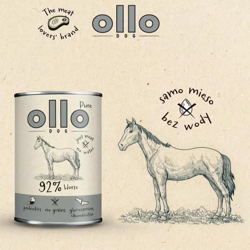 OLLO Pure Horse - märg koeratoit - 400g