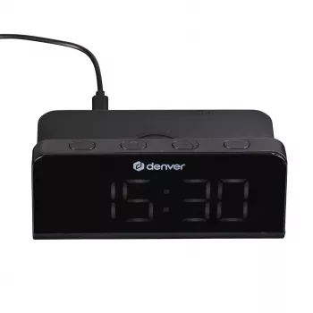 Digitaalne äratuskell Denver ECQ-103MK2 Must LED-ekraan Akutoitel