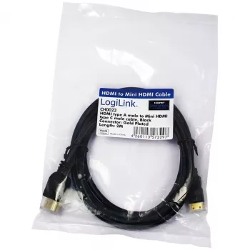 HDMI-kaabel LogiLink CH0023 2m HDMI tüüp A tüüp C must