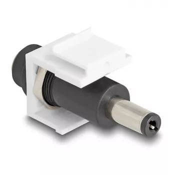DeLOCK Keystone-moodul DC 5.5 x 2,1 mm emane isasele valge