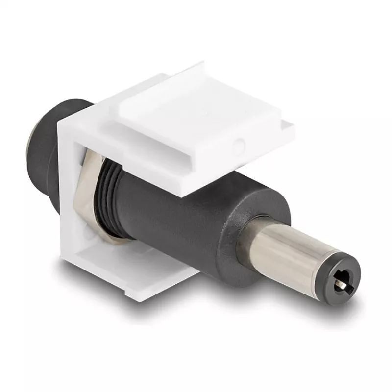 DeLOCK Keystone-moodul DC 5.5 x 2,1 mm emane isasele valge
