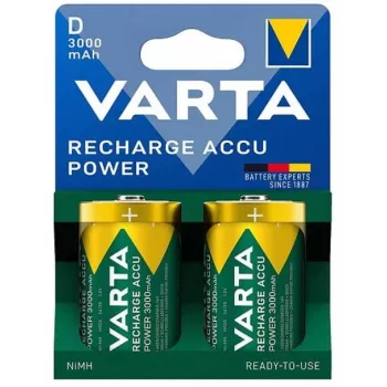 Korduvkasutatav D-patarei Varta 56720 — NiMH, kõrgus 61,5 mm, Ø 34,2 mm, 73 g