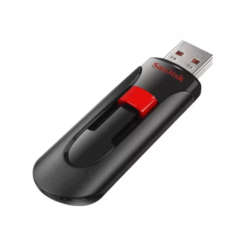 USB-mälupulk SANDISK Cruzer Glide 32 GB USB Type-A 2.0, liugdisain, paroolikaitse, must/punane