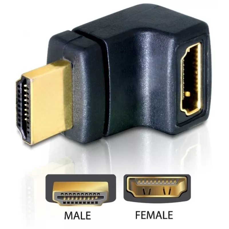 HDMI-adapter DeLOCK 65072 HDMI-pistik – HDMI-pesa 90° ülespoole