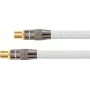 SAT antennikaabel, IEC/koaksiaalne pistik ja pesa kullatud, varjestus 120 db, 75 oomi, nailonpunutis valge, 3m, PYTHON® seeria (GC-M2004)
