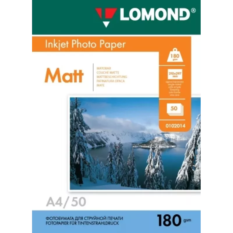 Lomond Photo Inkjet Paper Matte 180 g/m2 A4, 50 lehte