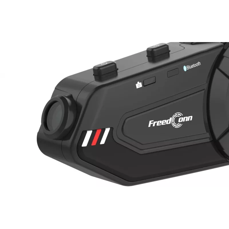 Peakomplekt FreedConn R1 PLUS E mootorratta Bluetooth-sidesüsteem, Bluetooth 5.0+EDR, ulatus 1000 m, IP65, FM, 1080p video, 30 h kõneaeg