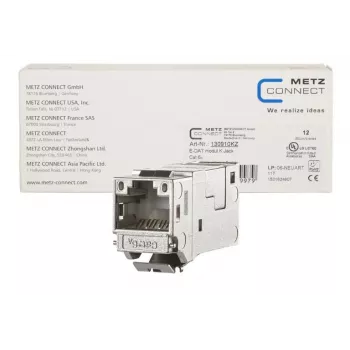 RJ45-pistik METZ CONNECT 130910KZ hõbedane emane 12 tk