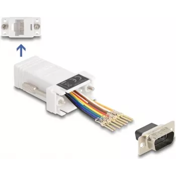 DeLOCK D-Sub 9 pin male to RJ45 female Assembly Kit Valge VGA RJ-45