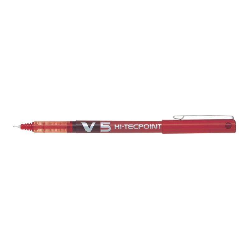 Pilot V5 HiTec punane 0,5 mm punase tindiga pastapliiatsid, 12 tk