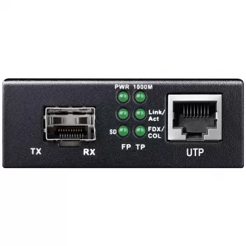 Võrgumeediumimuundur Cudy MC220 — Gigabit (1000 Mbit/s) ühemoodiline SFP 1310 nm, 1x RJ-45, 1x SFP, must